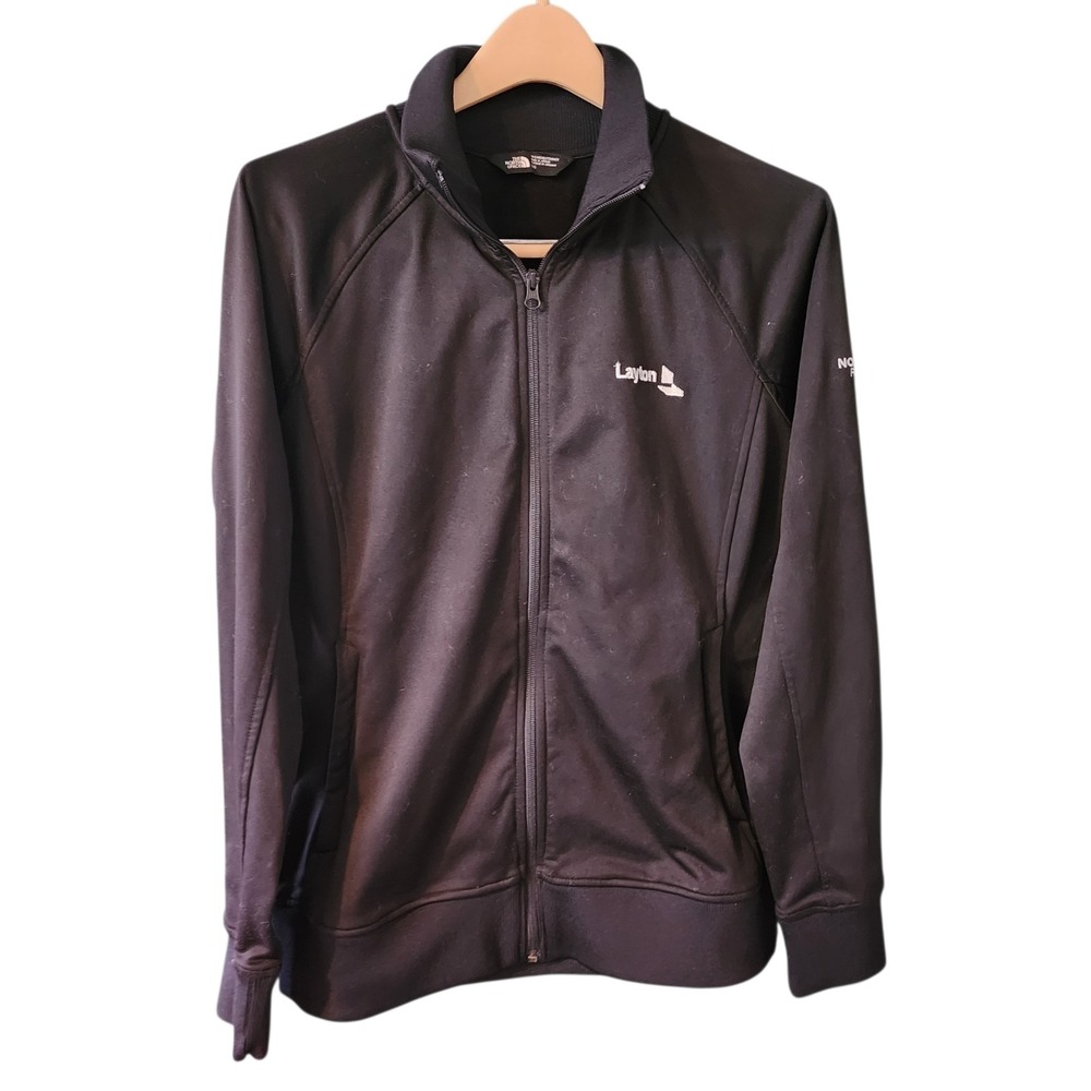 The North Face Women's Large Black Full Zip Track Jacket Layton Logo